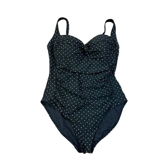 Bond-eye Australia Slimming black polka dot one piece swim suit size 10 - Picture 1 of 8